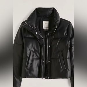A&F Vegan Leather Mini Puffer